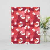 着物日本の柄の赤い銀杏スクラップブック紙 (スタンド正面)