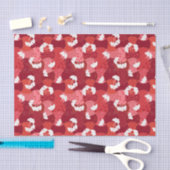 着物日本の柄の赤い銀杏パッチワーク 薄葉紙 (クラフト)