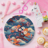 着物日本の柄 ペーパープレート (パーティー)