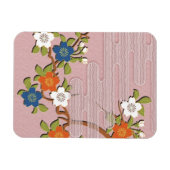 着物日本の柄 – 霧とさくらんぼの花 マグネット (横)