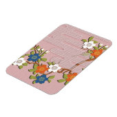 着物日本の柄 – 霧とさくらんぼの花 マグネット (左側)