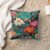 着物日本の生地桜と牡丹 クッション (ブランケット)