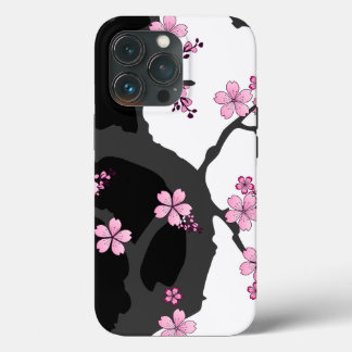 着物日本の白黒ピンク桜 iPhone 13 PROケース