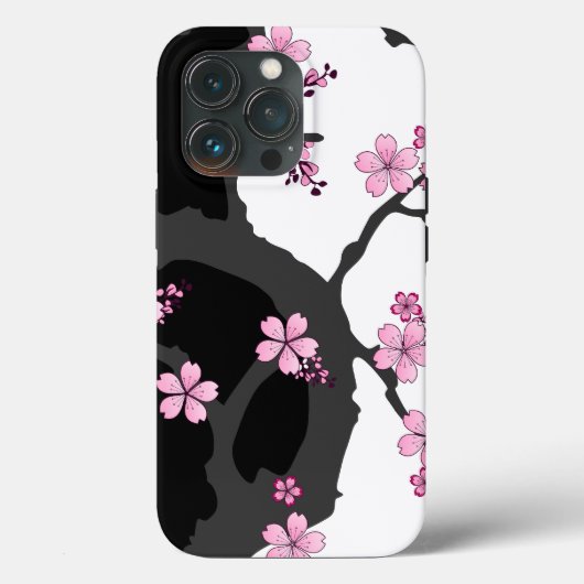 着物日本の白黒ピンク桜 Case-Mate iPhoneケース (裏面)
