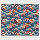 着物日本の織の巻き付き ラッピングペーパー (フラット)