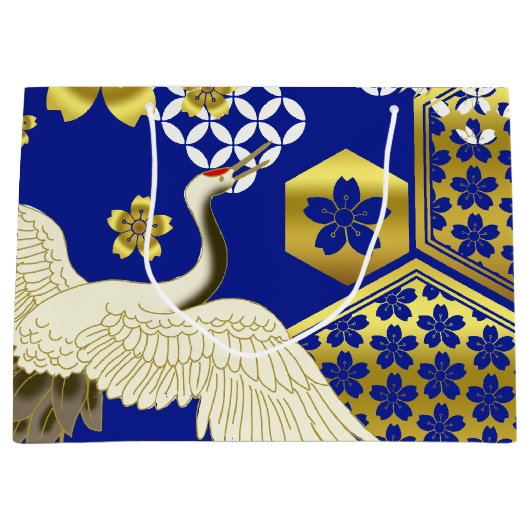 着物日本の織スタイル抱き枕 ラージペーパーバッグ (正面)