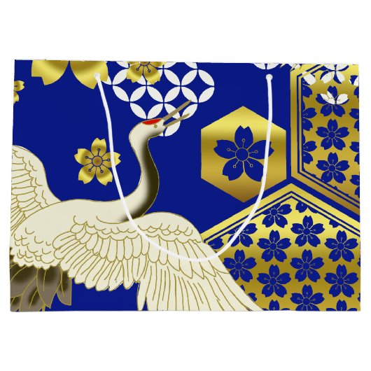 着物日本の織スタイル抱き枕 ラージペーパーバッグ (裏面)