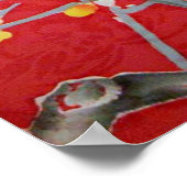 着物日本の織ブルーバード ポスター (角)