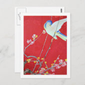 着物日本の織ブルーバード ポストカード (正面/裏面)