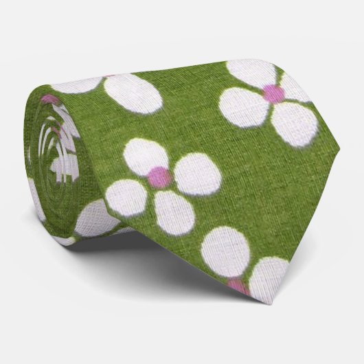 着物日本の織物、花柄 ネクタイ (ロール)