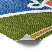 着物日本の織物、花柄 ポスター (角)