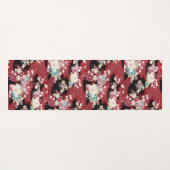 着物日本の織物、花柄 ヨガマット (裏面(横))