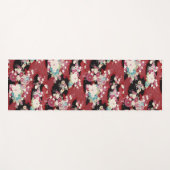 着物日本の織物、花柄 ヨガマット (正面(横))