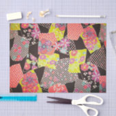 着物日本の織物、花柄 薄葉紙 (クラフト)