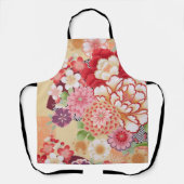 着物日本の織物、花 エプロン (正面)