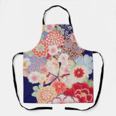 着物日本の織物、花 エプロン (正面)