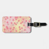 着物日本の織、さくらんぼ花柄 ラゲッジタグ (正面横)