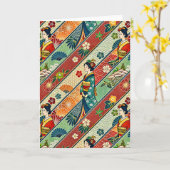 着物日本の カード (黄色い花)