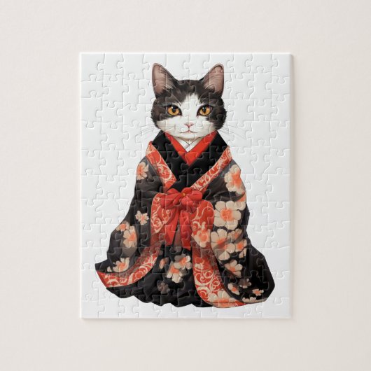 着物猫 ジグソーパズル (縦)