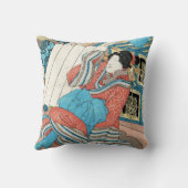 着物舞妓芸者芸の東洋婦人 クッション (裏面)