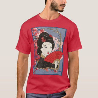 着物芸者ガール桜さくらんぼブロッサムジャパン Tシャツ