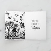 着色かわいらしページ付きフェアリーの土地誕生日カード カード (内部)