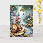 着色かわいらしページ付きフェアリーの土地誕生日カード カード (黄色い花)