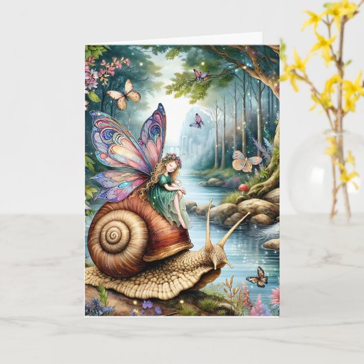 着色かわいらしページ付きフェアリーの土地誕生日カード カード (黄色い花)