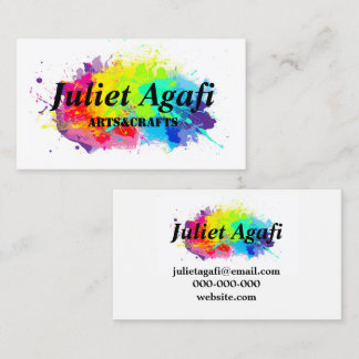 着色されたしみが付いているカラフルな名刺 名刺