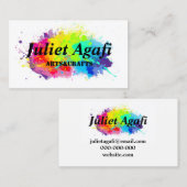 着色されたしみが付いているカラフルな名刺 名刺 (正面/裏面)