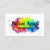 着色されたしみが付いているカラフルな名刺 名刺 (正面)