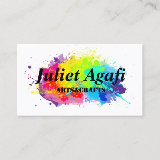 着色されたしみが付いているカラフルな名刺 名刺 (正面)