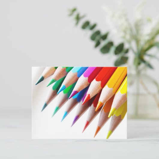 着色されたカラフルな虹は写真を書きます ポストカード (スタンド正面)