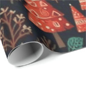 着色されたクリスマスツリー ラッピングペーパー (ロールコーナー)