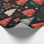 着色されたクリスマスツリー ラッピングペーパー (角)