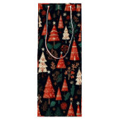 着色されたクリスマスツリー ワインギフトバッグ (裏面)