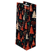 着色されたクリスマスツリー ワインギフトバッグ (裏面アングル)