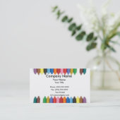 着色されたクレヨンのボーダー 名刺 (スタンド正面)