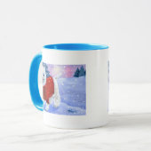 着色されたハンドルが付いている冬のWestieのマグ マグカップ (正面左)