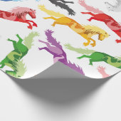 着色されたパターン跳躍の馬 ラッピングペーパー (角)