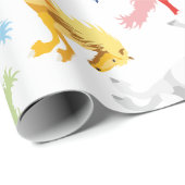 着色されたパターン跳躍の馬 ラッピングペーパー (ロールコーナー)