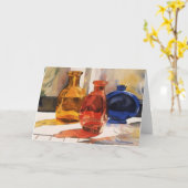 着色されたボトル カード (黄色い花)