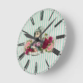 着色されたヴィンテージ不機嫌ハッター ラウンド壁時計 (傾斜)