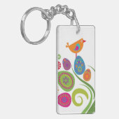 着色された卵および花が付いているイースター木 キーホルダー (正面左)