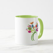 着色された卵および花が付いているイースター木 マグカップ (正面右)