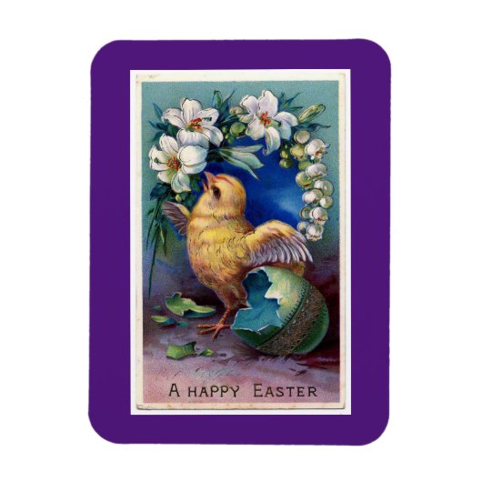 着色された卵の磁石から孵化した復活祭の雛 マグネット (縦)