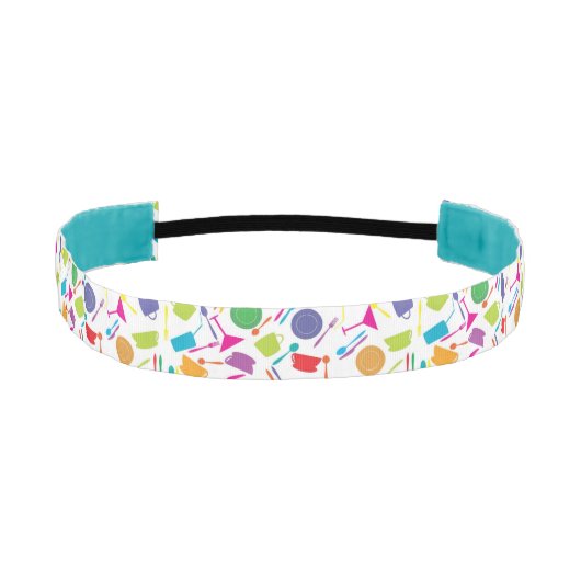 着色された台所物が付いているパターン アスレチックヘッドバンド (正面)