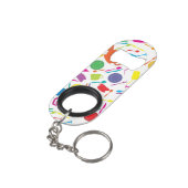 着色された台所物が付いているパターン キーホルダー栓抜き (裏面アングル)