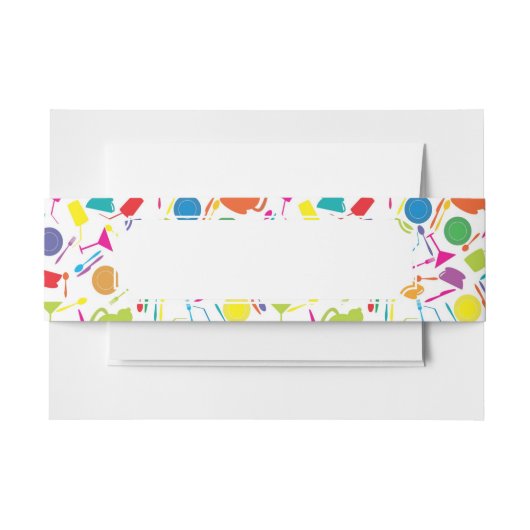 着色された台所物が付いているパターン 招待状ベリーバンド (正面例)