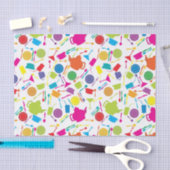 着色された台所物が付いているパターン 薄葉紙 (クラフト)